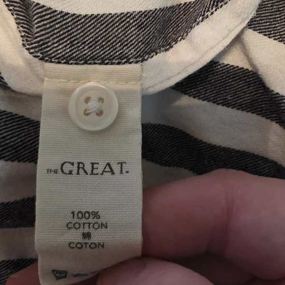 THE GREAT.  Striped Cotton Midi Dress Size 1 - Picture 9 of 13